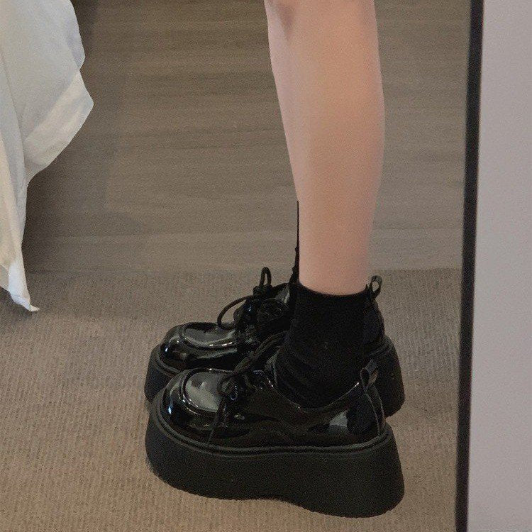 90s Grunge Platform Oxfords - Chunky Sole height Booster