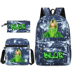 Celebrity Style Trendy European and American Billie Pencil Bag Shoulder Backpack Three-piece School Bag