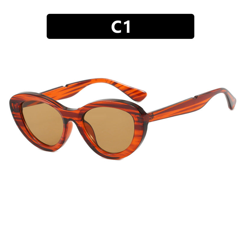 "Bad Idea" Retro Cat-Eye Shades - Vintage Striped Frame
