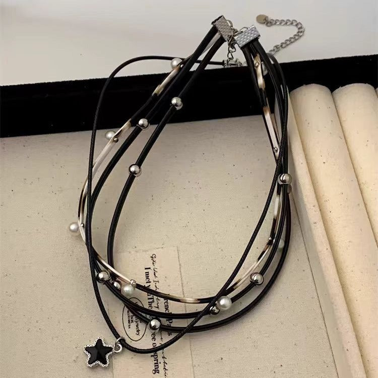 Star Custom 2025New Year's Exaggerated Punk Necklace y2k Irregular Subculture Hip-Hop Trend Unisex Niche Collarbone Chain