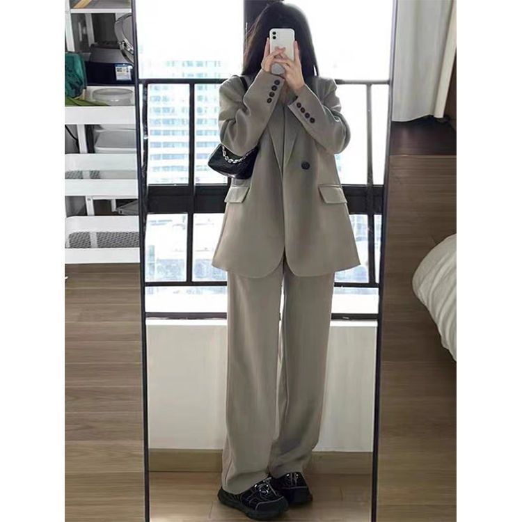 Fashionable Casual High-End Women's Blazer2025New Spring and Autumn Korean Style Loose Slimming Two-Piece Suit Set