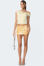 Custom Celebrity Design2023Spring New Irregular Size Sequin Fashion Short Mini Skirt Women's Clothing