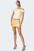 Custom Celebrity Design2023Spring New Irregular Size Sequin Fashion Short Mini Skirt Women's Clothing