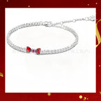 Panjia Silver Plated Hot Selling Product Bow Necklace Ear Stud Ring Bracelet4Set Gift Set Women's All-Matching