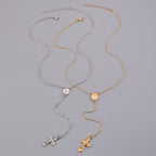 Celebrity Style Popular Cross Long Chain Necklace for Women Easter Trendy Jewelry Sexy Tassel Virgin Mary Pendant