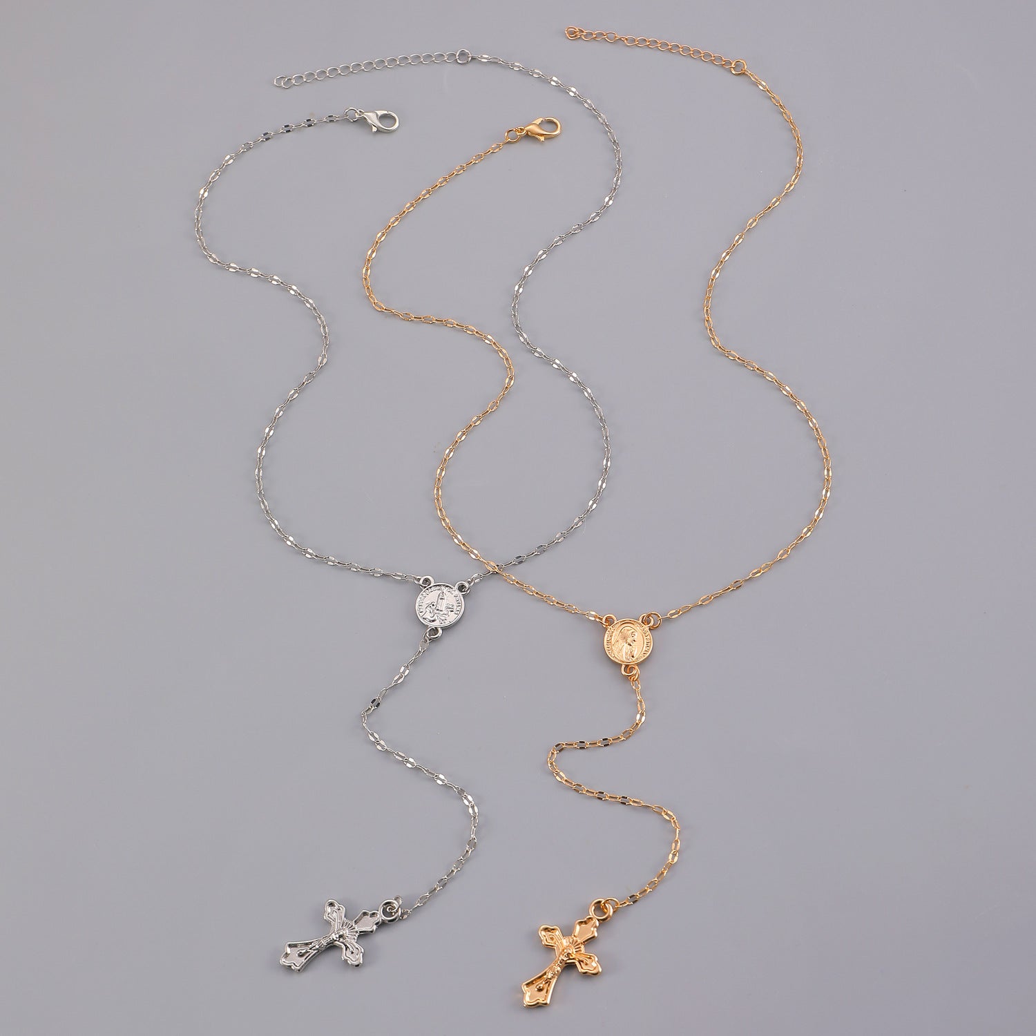 Celebrity Style Popular Cross Long Chain Necklace for Women Easter Trendy Jewelry Sexy Tassel Virgin Mary Pendant