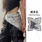 Same Style as Stars2025New Paisley Small Cashew Deformed Insect Satin70Silk Scarf Scarf Headscarf Fashion Design Small Water Drop Square Scarf Decoration Matching Headscarf
