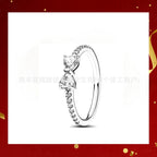 Panjia Silver Plated Hot Selling Product Bow Necklace Ear Stud Ring Bracelet4Set Gift Set Women's All-Matching