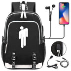 Celebrity Style Trend Billie Teenage Primary and Secondary School Students Schoolbag USB Men's and Women's Casual Backpack
