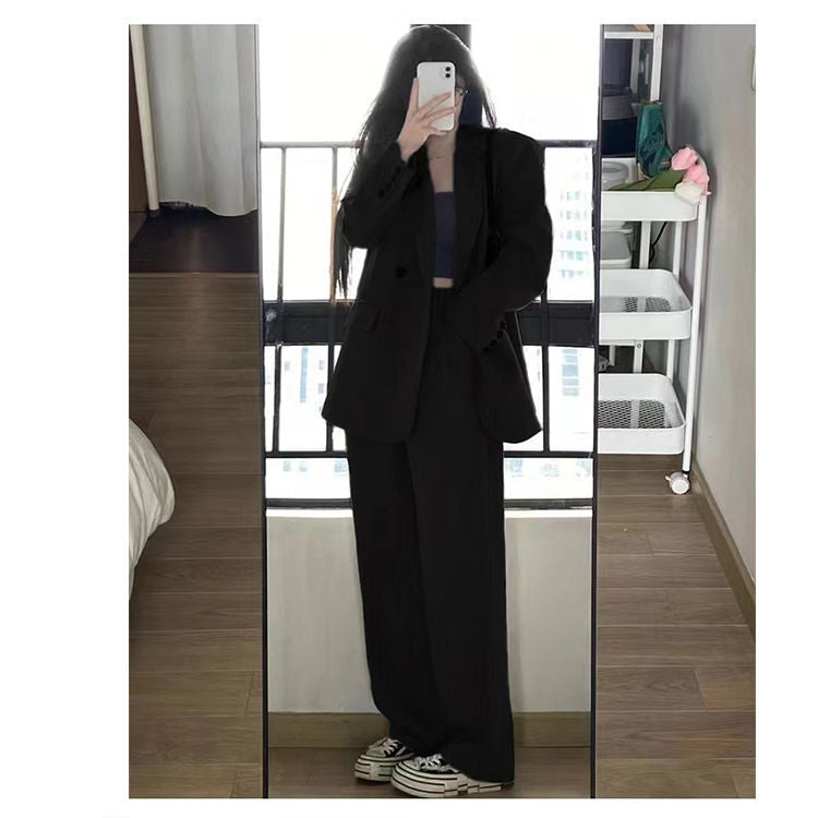 Fashionable Casual High-End Women's Blazer2025New Spring and Autumn Korean Style Loose Slimming Two-Piece Suit Set