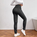 Hot-Selling Lamb Wool Polka Dot Print High-Waisted Slim Fit Warm Women's Leggings Winter New Tight-Fitting