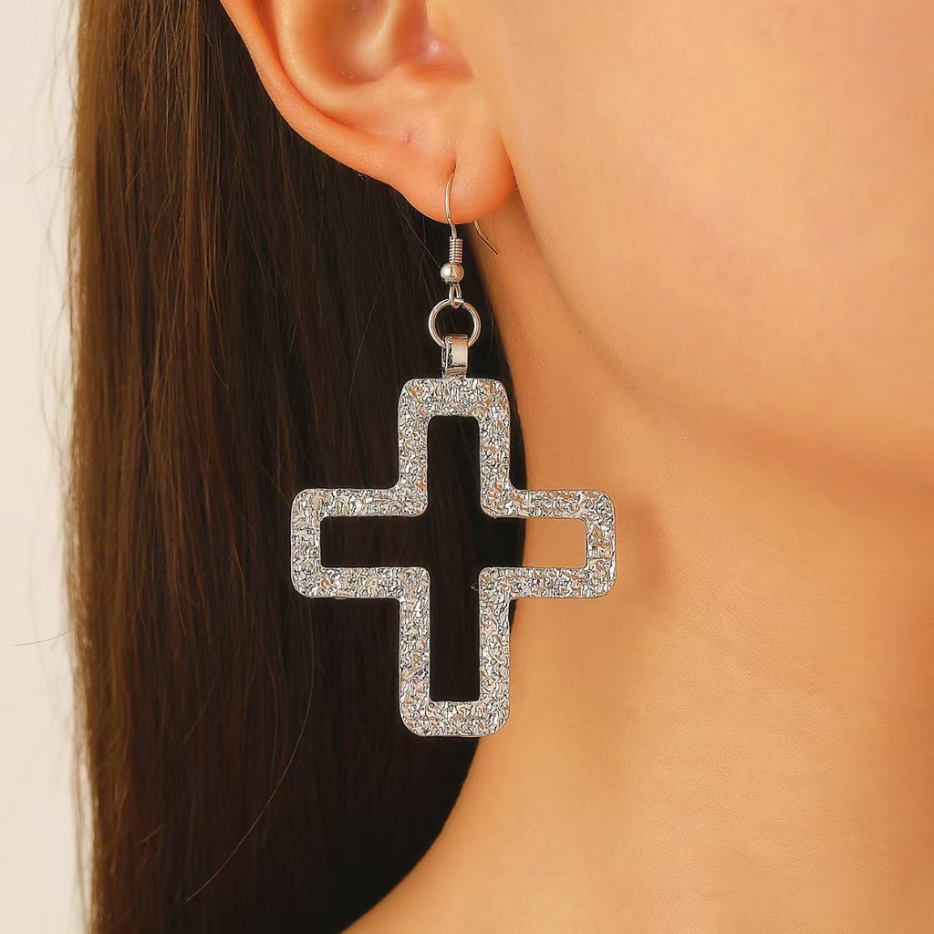 Celebrity Style Decorative Chain Jewelry Personalized Cross Alloy Pendant Necklace  Minimalist Style Clip Simple Internet Celebrity Collarbone Chain for Women