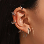 Star Style Thorn Spine Skeleton Mechanical Style Ear Hook Niche Design Irregular Metal Non-Pierced Ear Clip Unisex Earrings Has Been Blessed for Safety