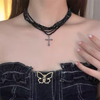 Star Custom 2025New Year's Exaggerated Punk Necklace y2k Irregular Subculture Hip-Hop Trend Unisex Niche Collarbone Chain