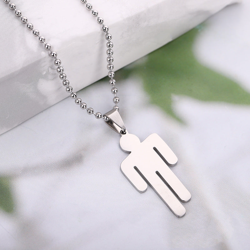 Same Style as Stars billie Stainless Steel Logo Necklace Aili Tag Keychain Accessories