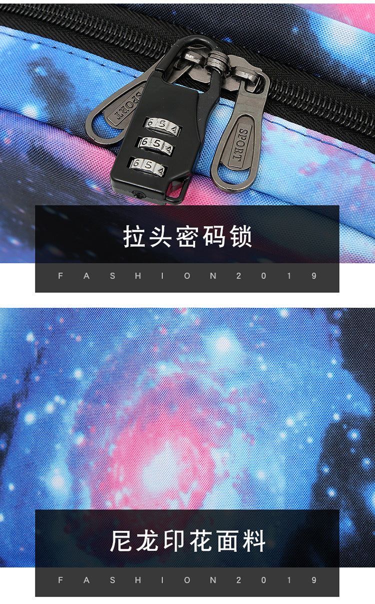 Celebrity Style Trendy European and American Billie Pencil Bag Shoulder Backpack Three-piece School Bag