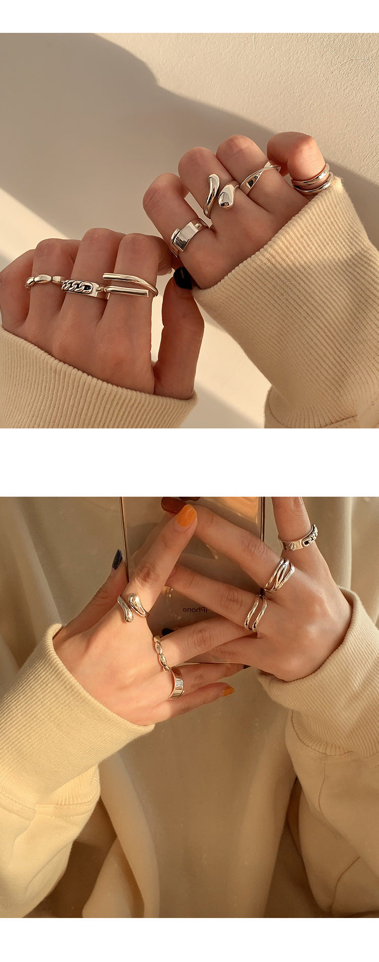 2026New design with high-quality texture925Index Finger Pure Silver Decorative Ring for Women, Light Luxury Niche ins Minimalist Style Personality Fashion Ring