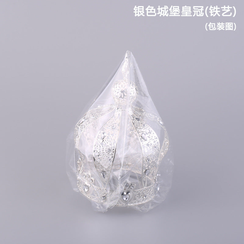 Celebrity Style Decorations Baking silver Black gold Castle Crown Birthday Cake Baking Decoration Accessories Ornaments Gift Blind Box