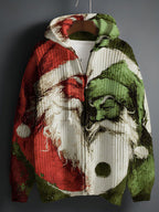 2025Hot Selling  Foreign Trade New Christmas3D Digital Printed Casual Zipper Hooded Jacket