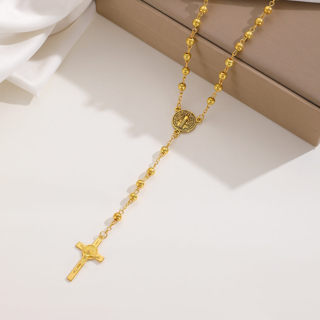 Celebrity Style Popular Cross Long Chain Necklace for Women Easter Trendy Jewelry Sexy Tassel Virgin Mary Pendant