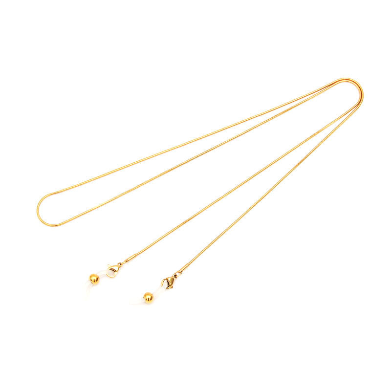 Celebrity Style Snake Chain Stainless Steel Non-Fading Mask Chain Titanium Steel Glasses Chain Women's Neck Hanging Men's Mask Rope Hanging Chain High-End Safety Protection