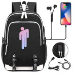 Celebrity Style Trend Billie Teenage Primary and Secondary School Students Schoolbag USB Men's and Women's Casual Backpack