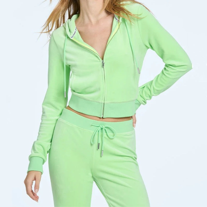 Y2K "McBling" Velour Tracksuit - Mint Green 2000s Aesthetic