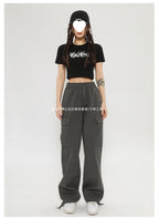 New Retro Cargo Pants Japanese Style Trendy Street Wide-Leg Pants Fashion Unisex Casual Pants Hot Girl