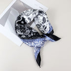 Same Style as Stars2025New Paisley Small Cashew Deformed Insect Satin70Silk Scarf Scarf Headscarf Fashion Design Small Water Drop Square Scarf Decoration Matching Headscarf