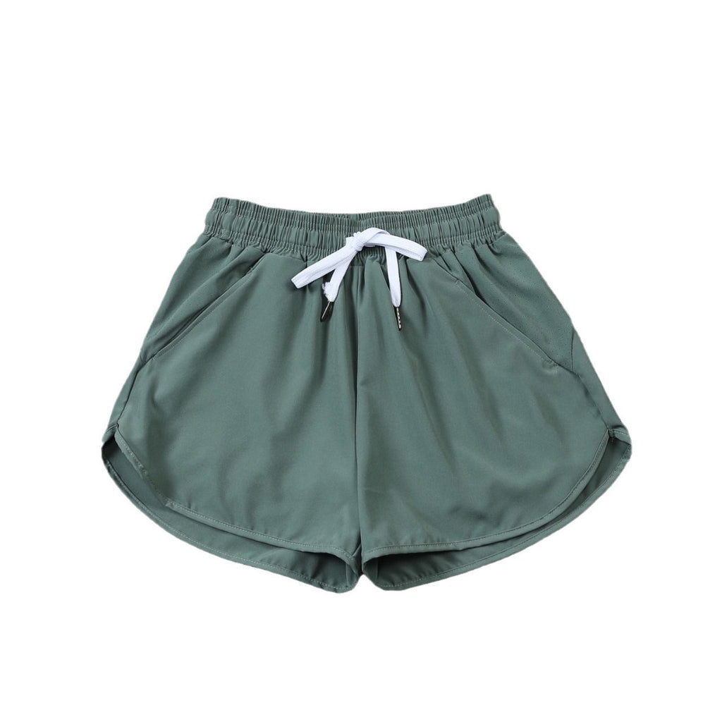 Women's Yoga Pants Sports Summer Thin Quick-Dry Fake Two-Piece Anti-Exposure Shorts Double Layer Running Gym