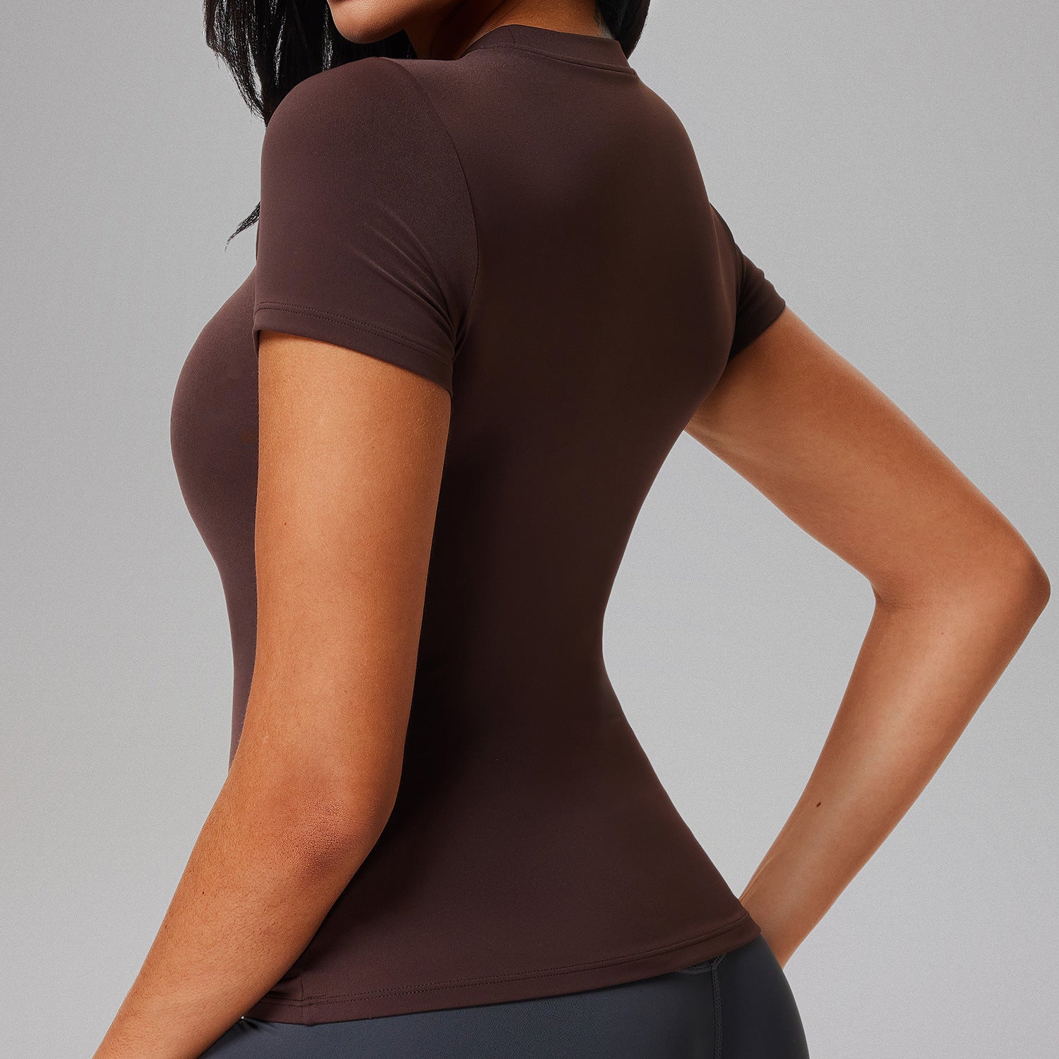 New Casual Sportswear t Women's Slim Fit Quick-Dry Barely-There Feel Fitness Top Shirt Running Yoga Short Sleeve