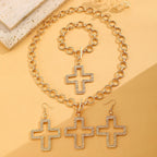 Celebrity Style Decorative Chain Jewelry Personalized Cross Alloy Pendant Necklace  Minimalist Style Clip Simple Internet Celebrity Collarbone Chain for Women