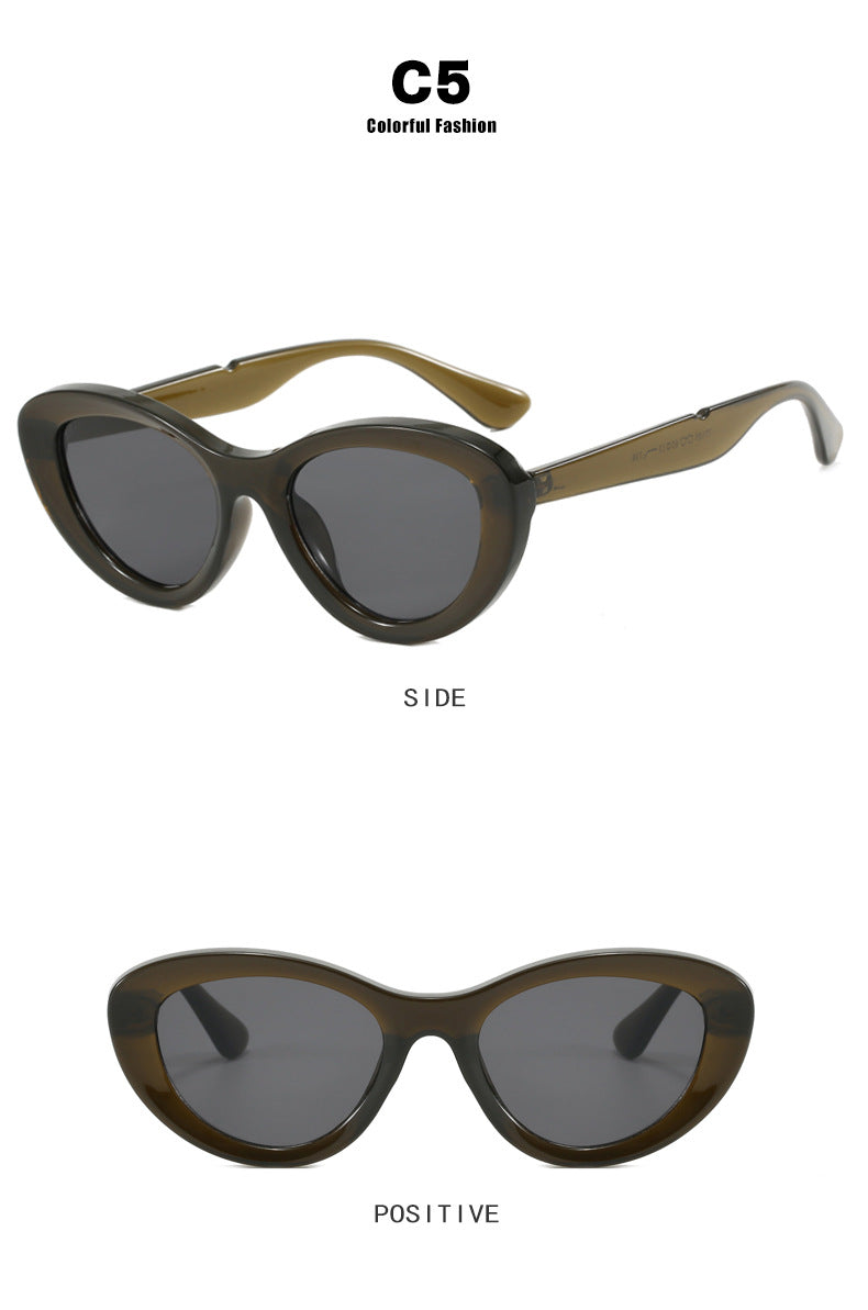 "Bad Idea" Retro Cat-Eye Shades - Vintage Striped Frame