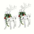 2026Style B1709 Acrylic Christmas Reindeer Ornament with Red Bell