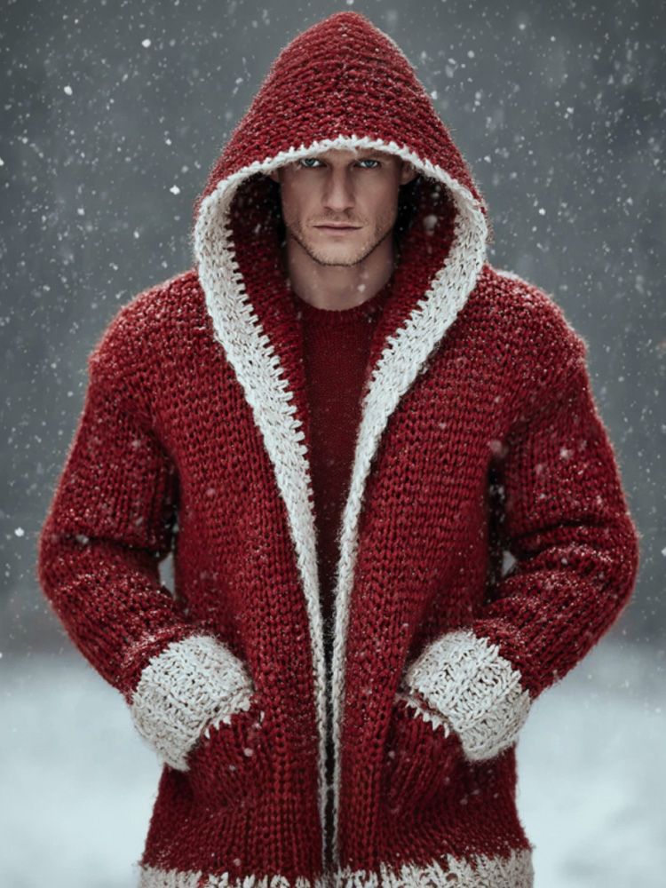 2025Hot Selling  Foreign Trade New Christmas3D Digital Printed Casual Zipper Hooded Jacket