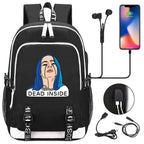 Celebrity Style Trend Billie Teenage Primary and Secondary School Students Schoolbag USB Men's and Women's Casual Backpack