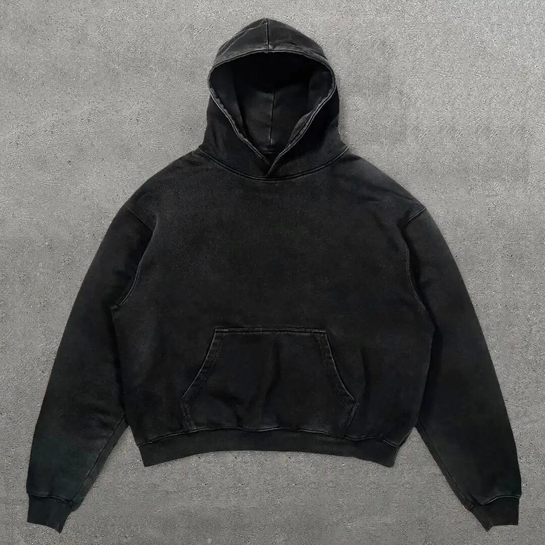 Harajuku Fashion Retro Skull Print Hoodie y2k Streetwear Hoodie for Couples