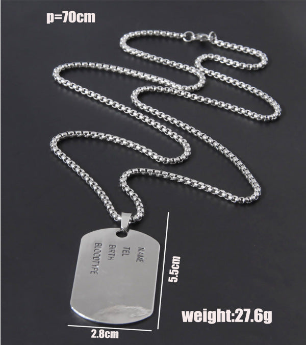 Star Style Fashion Simple Shield Personality Temperament Unisex Wearable Long Necklace High-Quality Material Necklace