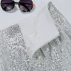 "bad idea right?" Silver Mini Skirt - 90s Disco Sequin