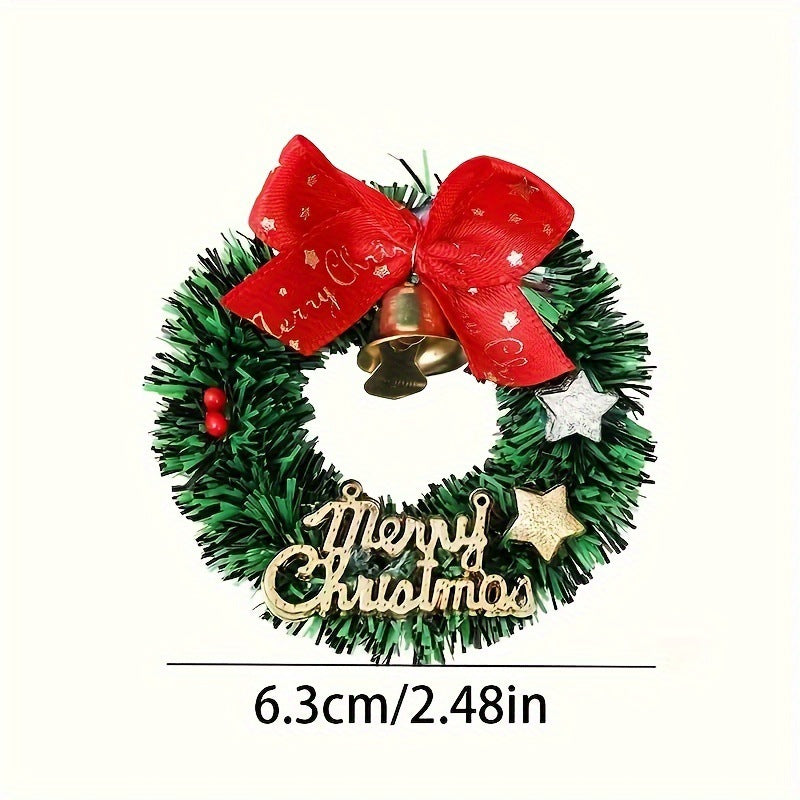 2026Style H7511 New mini Christmas wreath with bells and ribbons