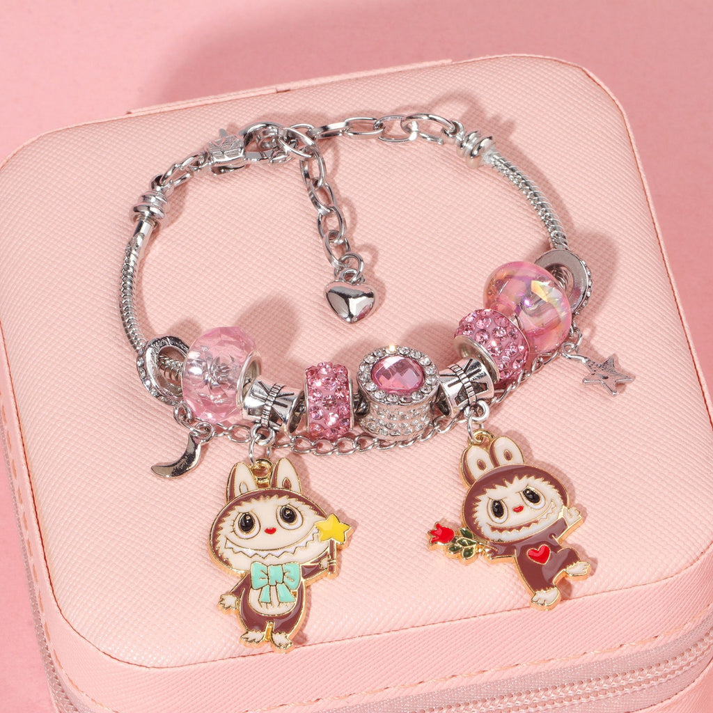 Hot Selling Sanrio Beaded Bracelet Cartoon Kuromi Labubu Beaded Bracelet Women's Accessories