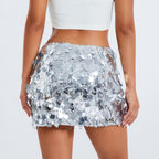 Custom Celebrity Design2023Spring New Irregular Size Sequin Fashion Short Mini Skirt Women's Clothing