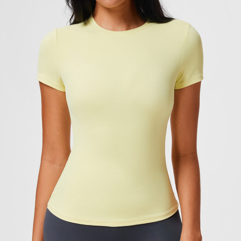 New Casual Sportswear t Women's Slim Fit Quick-Dry Barely-There Feel Fitness Top Shirt Running Yoga Short Sleeve