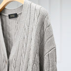 Monet Casual Chic with an Elegant Feel Cable Knit Wool Cashmere Round Neck Long Sleeve Sweater for Women