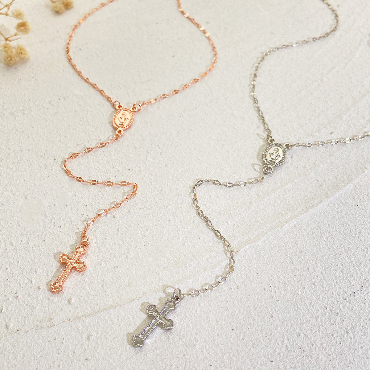 Celebrity Style Popular Cross Long Chain Necklace for Women Easter Trendy Jewelry Sexy Tassel Virgin Mary Pendant