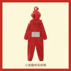 Autumn Winter Little Yellow Chicken One-Piece Pajamas Funny Cute Coral Fleece Couple Robe Unisex Homewear