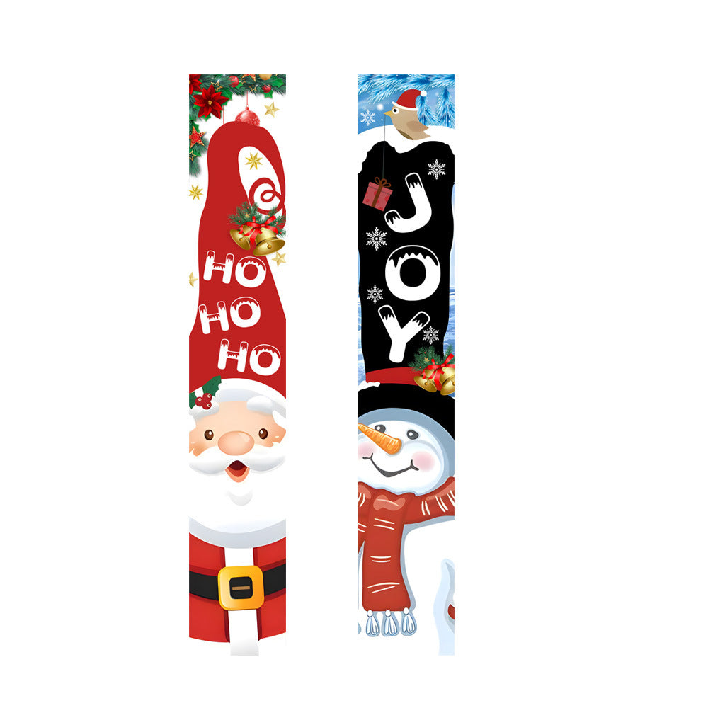 2026New Year Christmas Couplets Santa Claus Soldier Outdoor Decoration Door Curtain Hanging Flag Outdoor European and American
