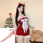 Halloween Atmosphere Bowknot Shawl Set Sexy Lingerie Christmas Uniform Sexy Internet Celebrity Streamer Battle Robe