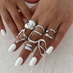 Custom Design Photosensitive Water Drop Hugging Open Ring for Celebrities Unique Irregular Geometric Joint Ring