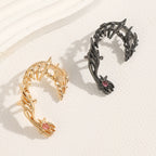 Star Style Thorn Spine Skeleton Mechanical Style Ear Hook Niche Design Irregular Metal Non-Pierced Ear Clip Unisex Earrings Has Been Blessed for Safety